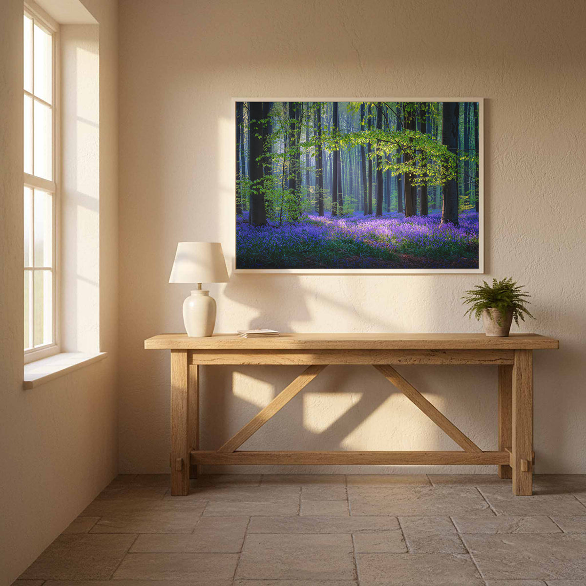 Spring Woodland Canvas Wall Art – styled room view 12