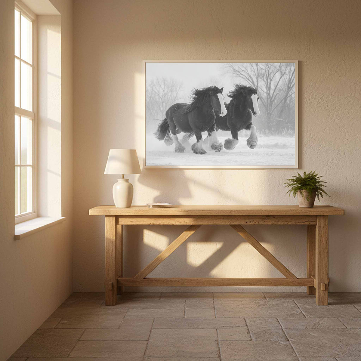 Draft Horse Canvas Print – styled room view 11