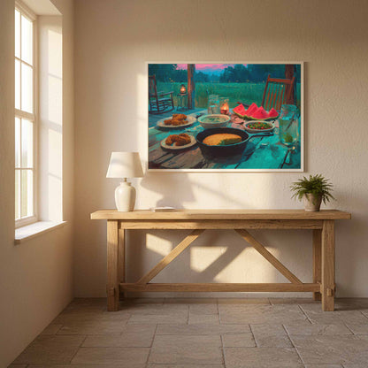 Impressionist Farmhouse Wall Art – styled room view 11