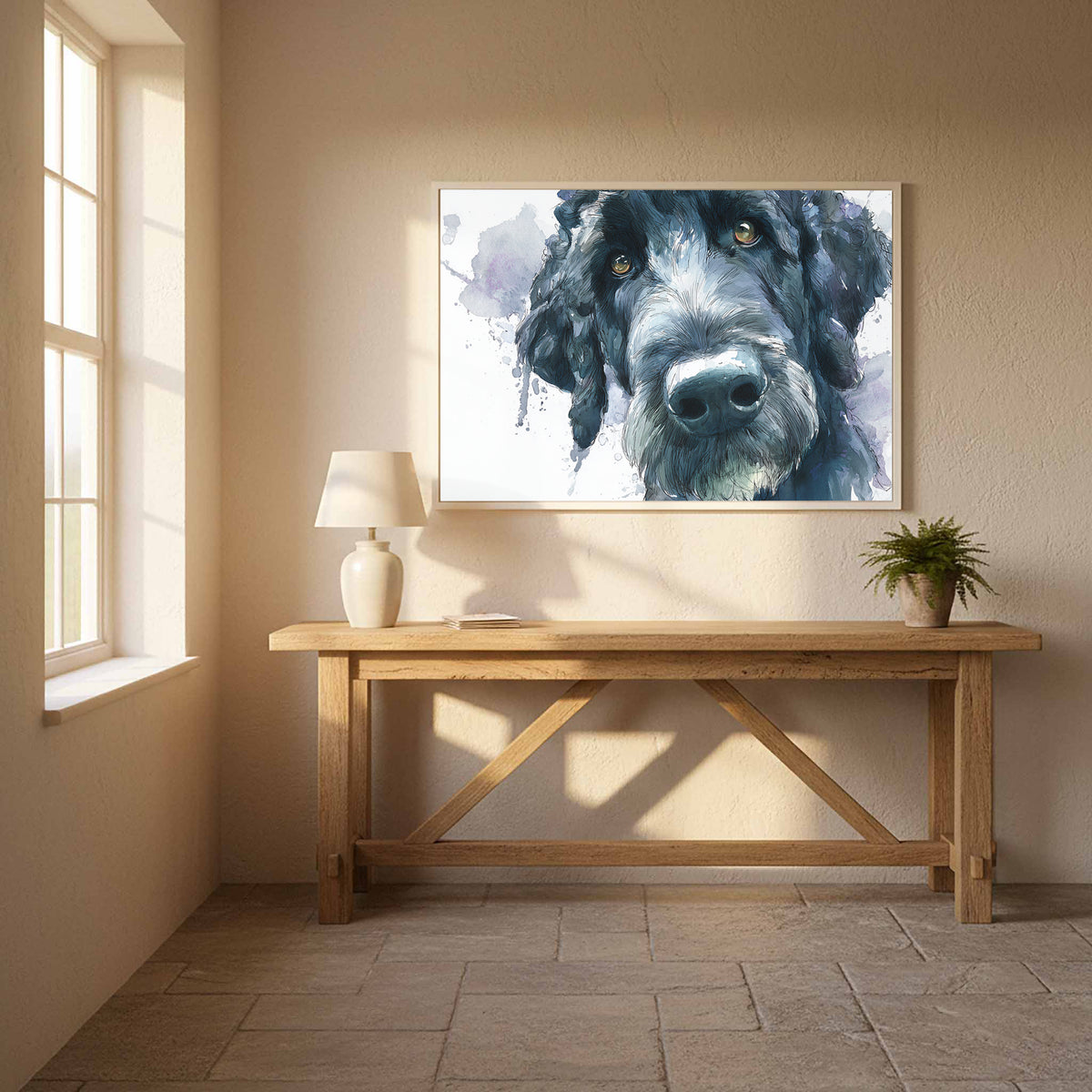 Portuguese Water Dog Canvas Print – styled room view 11