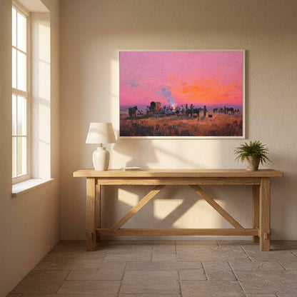 Western Chuckwagon Canvas Wall Art – styled room view 11