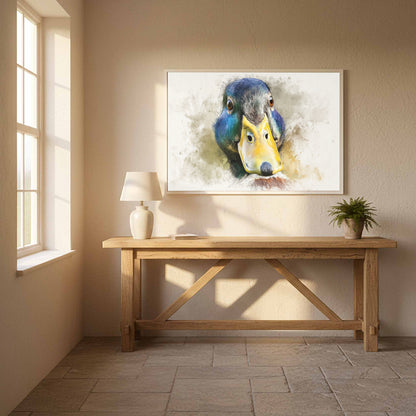 Duck Portrait Canvas Wall Art – styled room view 11