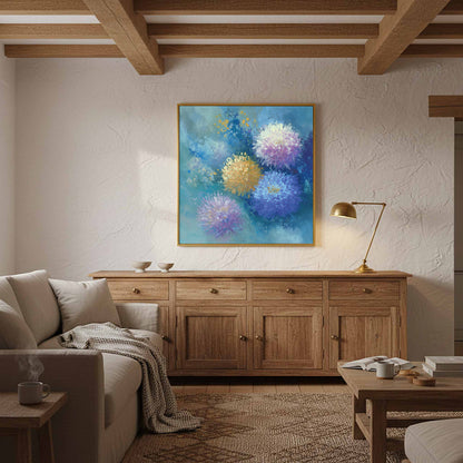 Abstract Floral Canvas Wall Art – styled room view 10