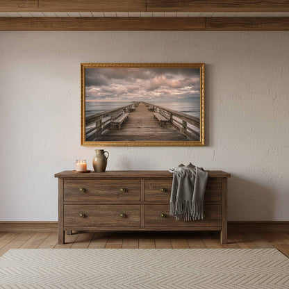 Ocean Pier Canvas Wall Art – styled room view 10