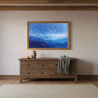 Abstract Ocean Canvas Print – styled room view 10