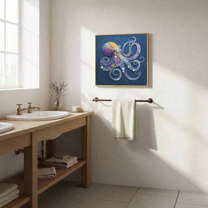 Decorative Octopus Canvas Wall Art – styled room view 10