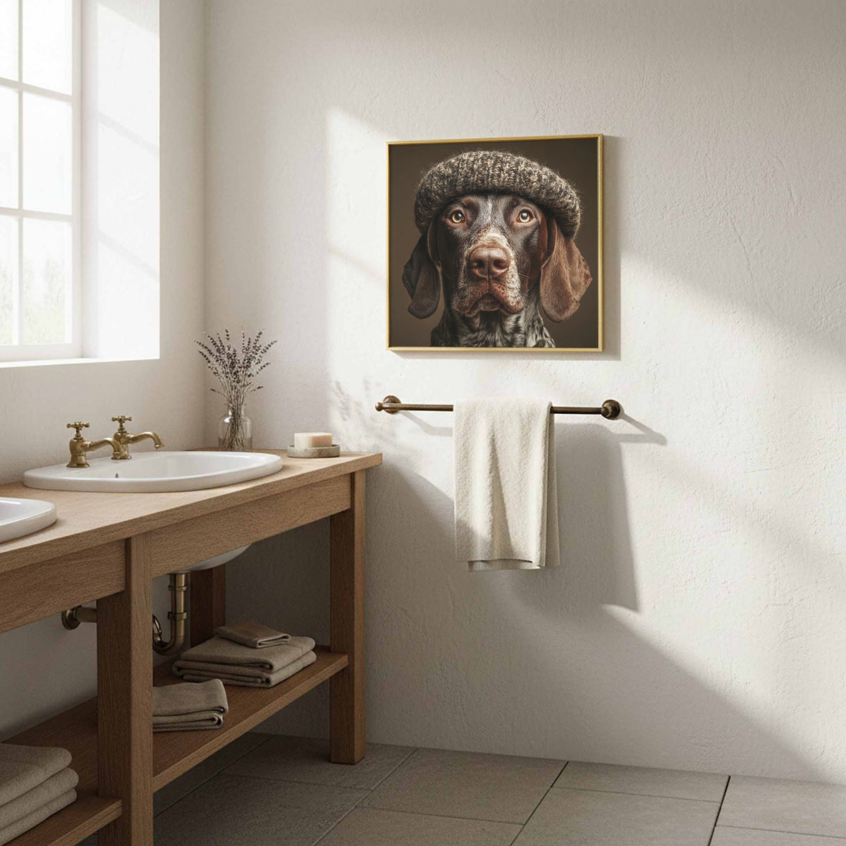 German Shorthaired Pointer Canvas Art – styled room view 11