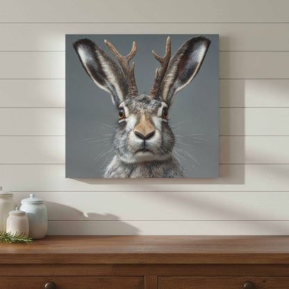 Jackalope Canvas Wall Art – styled room view 11
