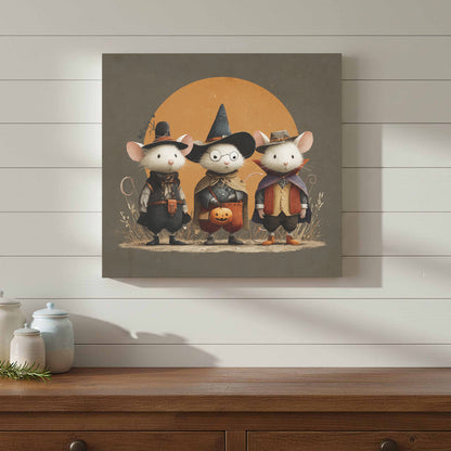 Halloween Mice Canvas Print – styled room view 10