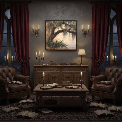 Oak Tree Canvas Wall Art – styled room view 12