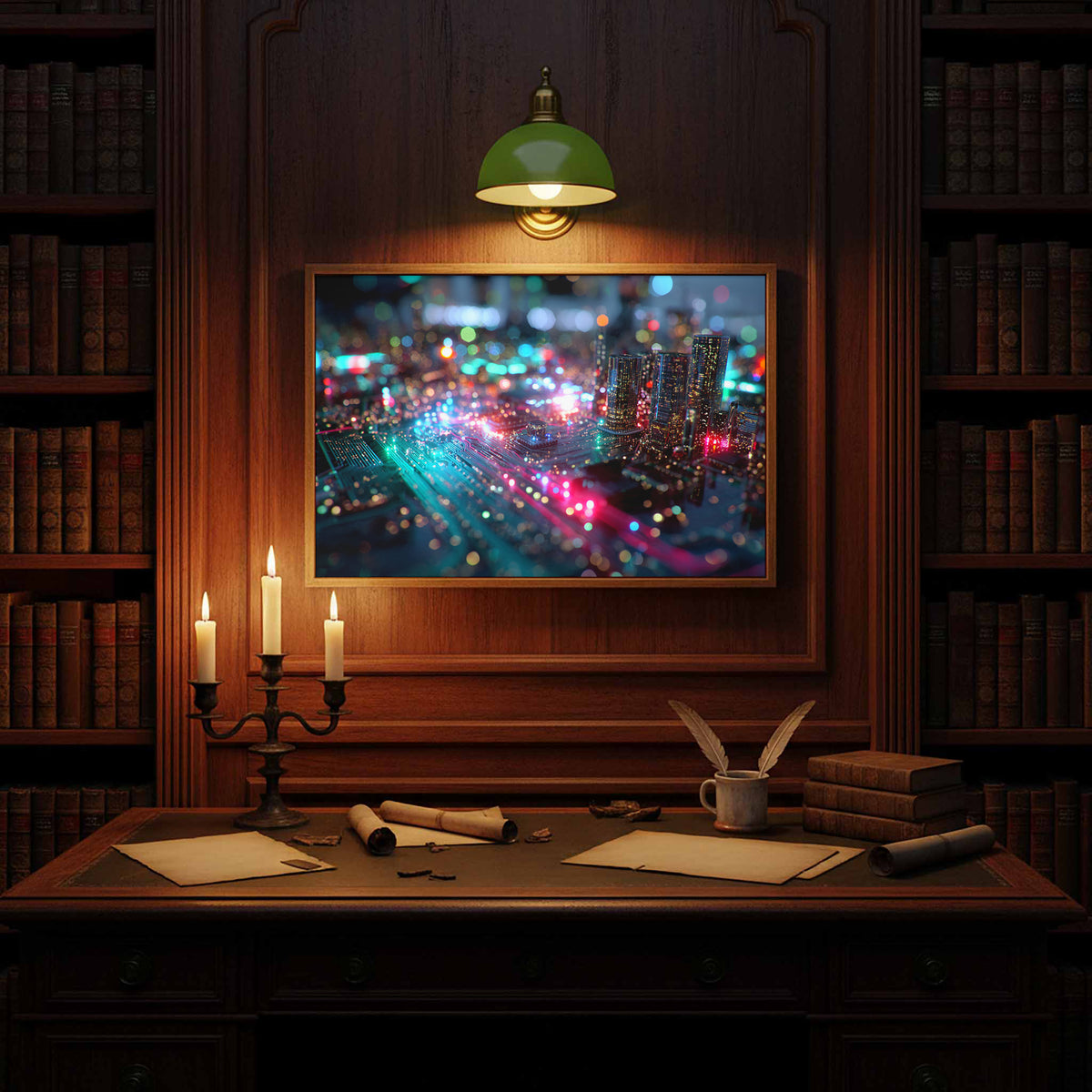 Futuristic Circuit Board City Canvas Print — product image 11