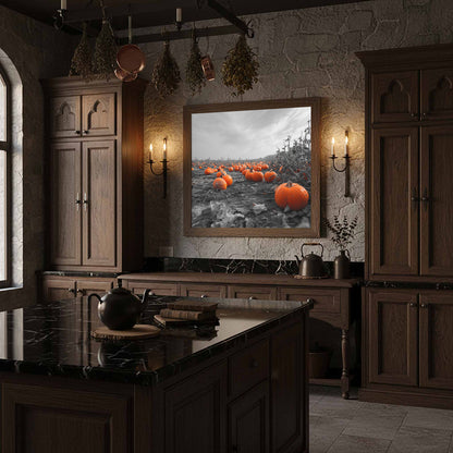 Autumn Pumpkin Field Wall Art – styled room view 11