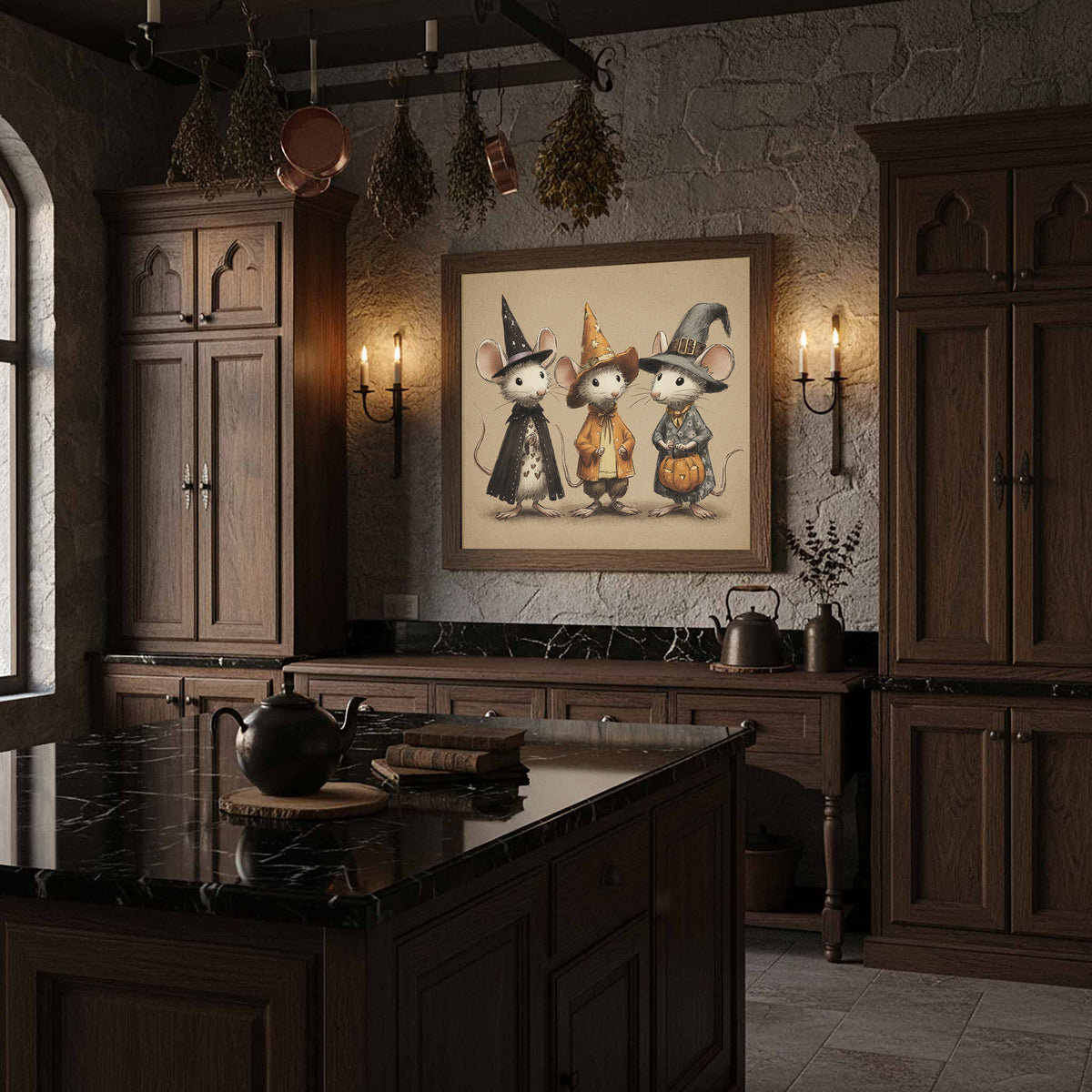 Halloween Mice Canvas Wall Art – styled room view 11