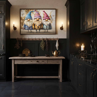 Rustic Gnome Wall Art – styled room view 10