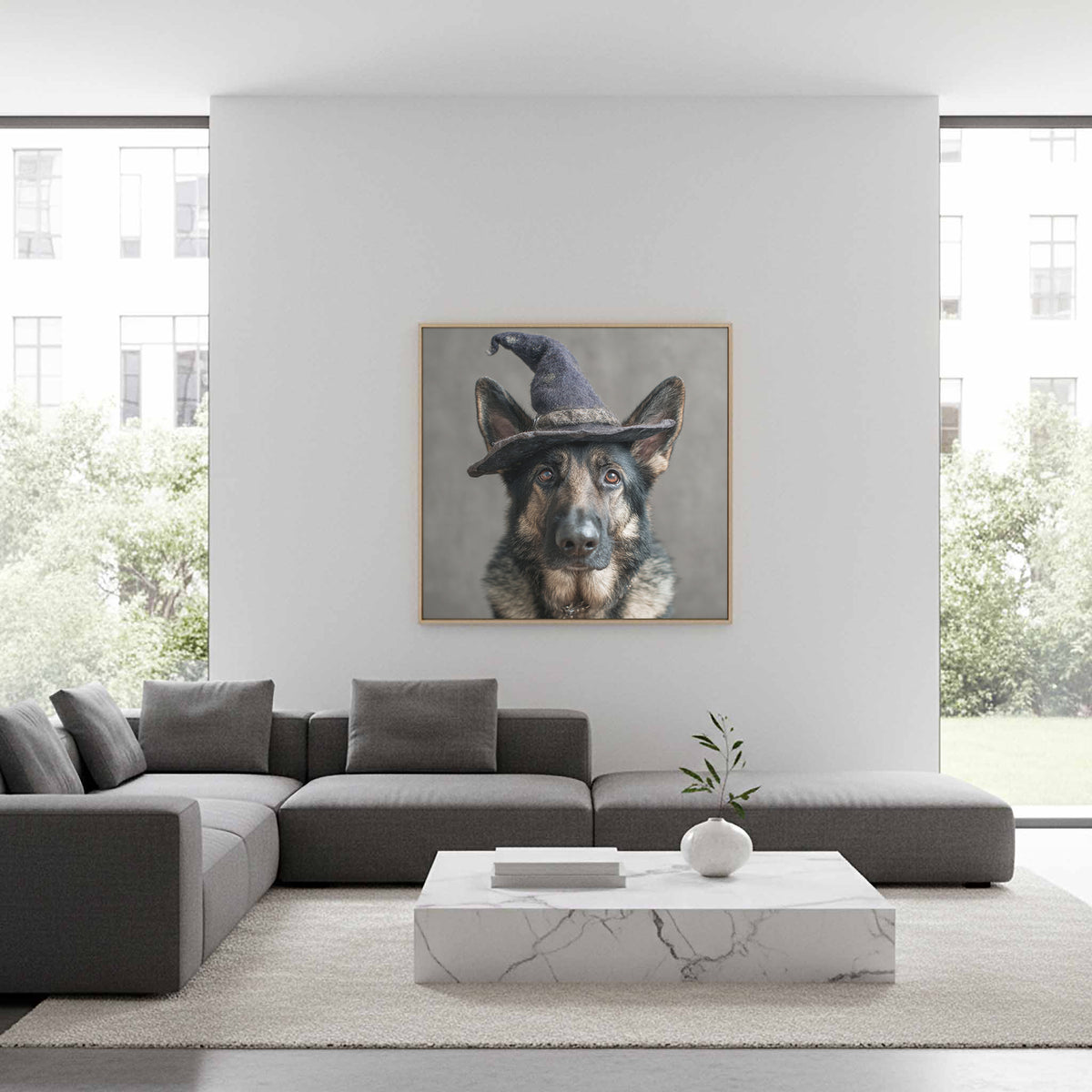 German Shepherd Dog Wizard Hat Canvas Wall Art Print — product image 12