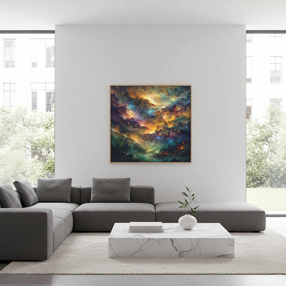 Cosmic Nebula Canvas Wall Art – styled room view 11