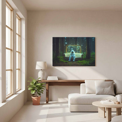 Astronaut Forest Canvas Print – styled room view 12