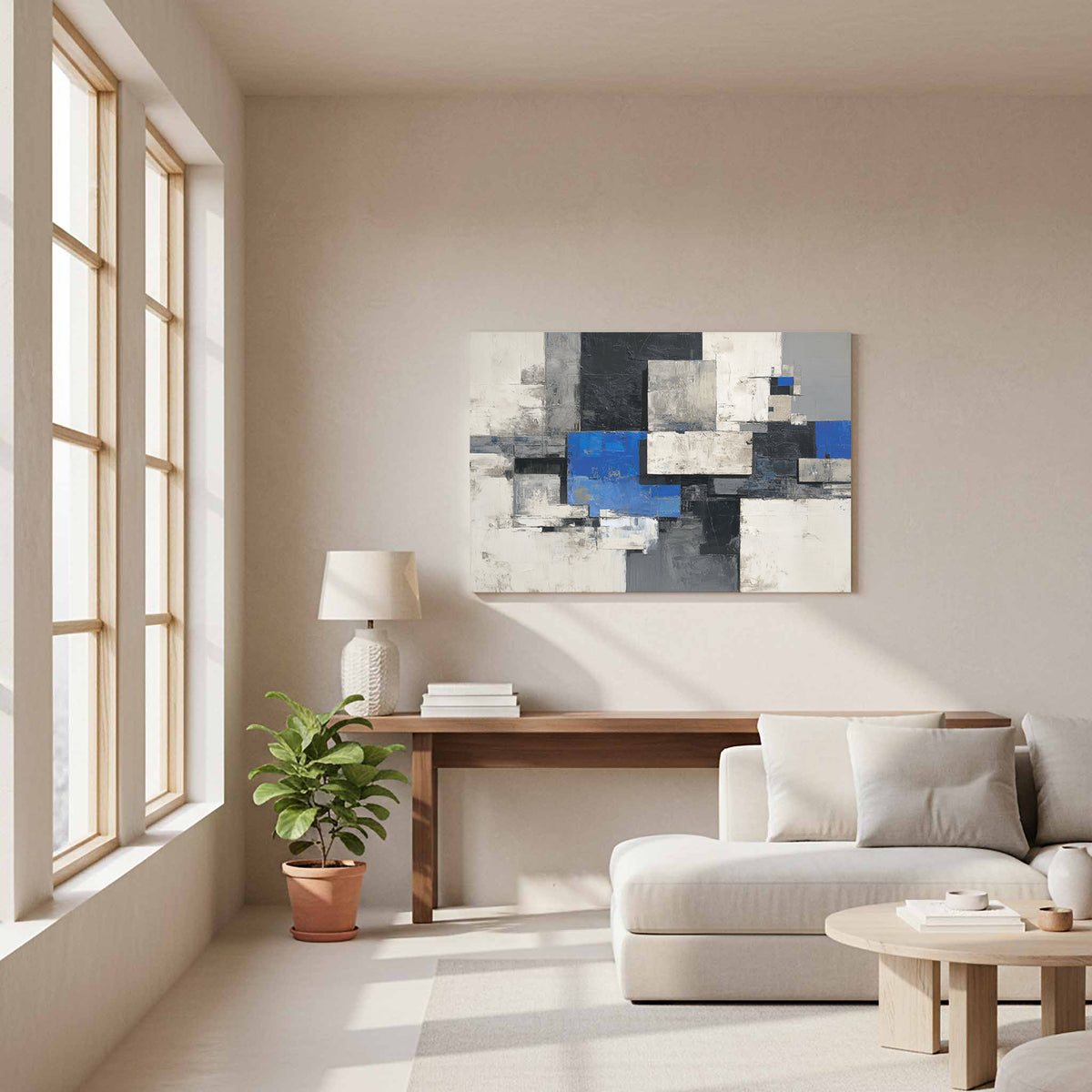 Modern Abstract Wall Art – styled room view 12