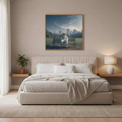 Astronaut Canvas Wall Art – styled room view 11