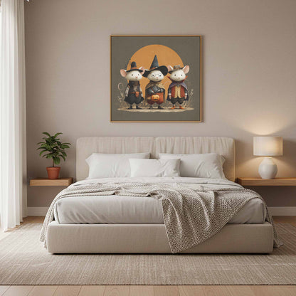 Halloween Mice Canvas Print – styled room view 11