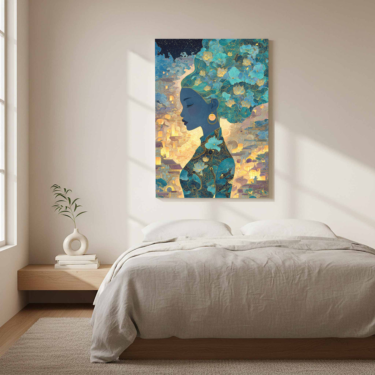 Asian Woman Silhouette Canvas Wall Art — product image 10