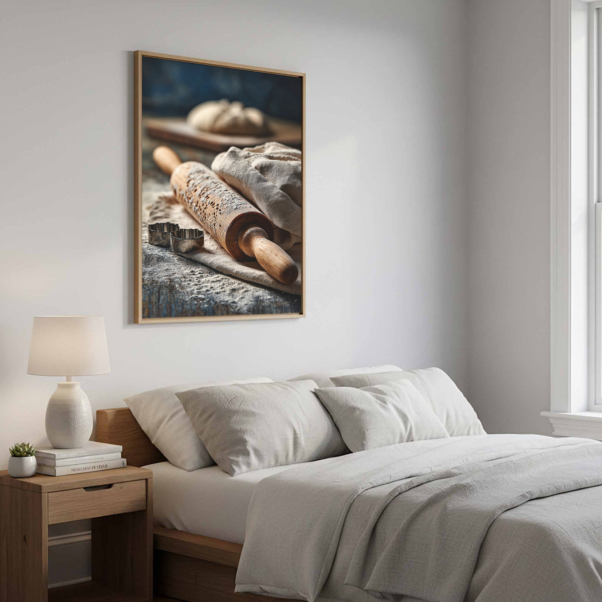 Rustic Kitchen Baking Canvas Art – styled room view 8