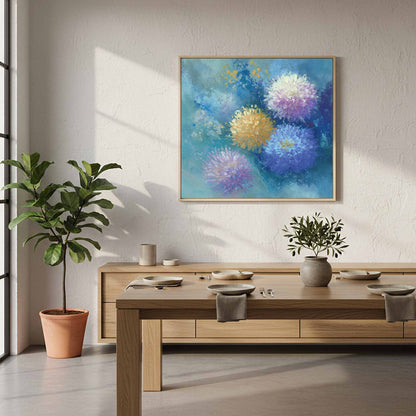 Abstract Floral Canvas Wall Art – styled room view 11