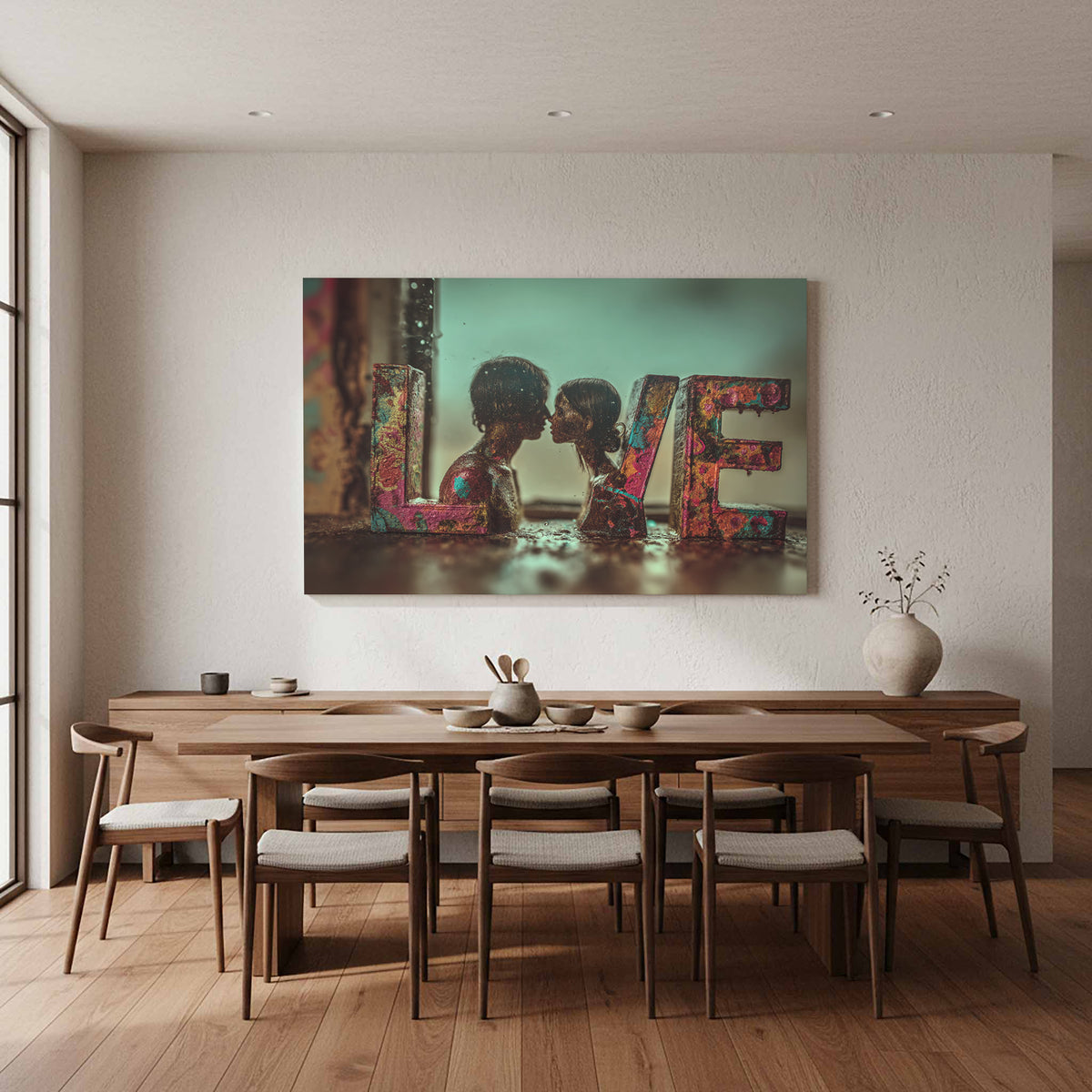 LOVE Letter Canvas Art – styled room view 11