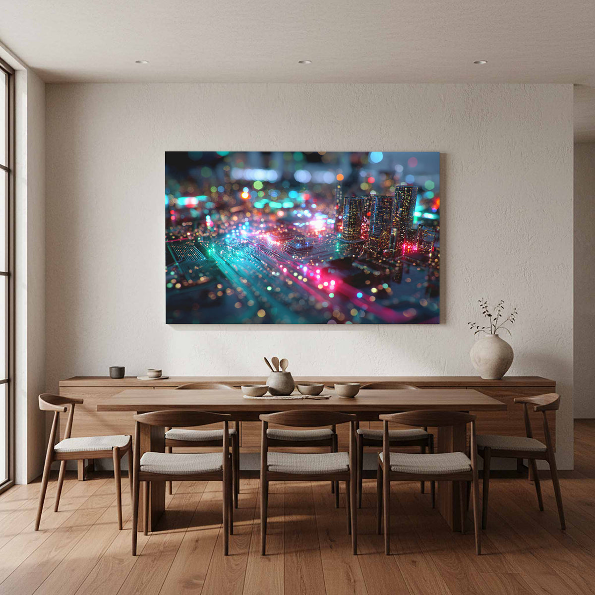 Futuristic Circuit Board City Canvas Print — product image 12