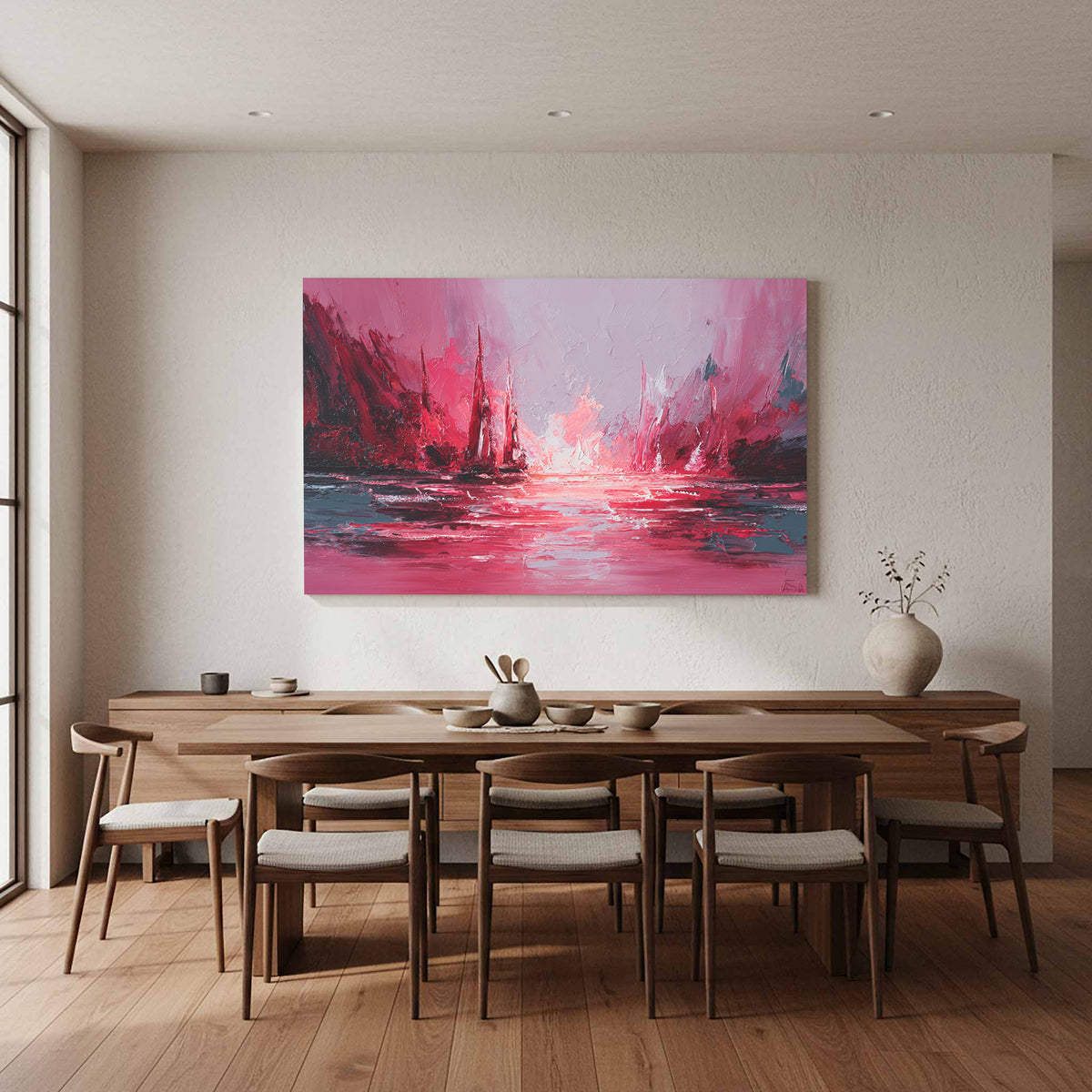 Abstract Storm Seascape Canvas Print – styled room view 11