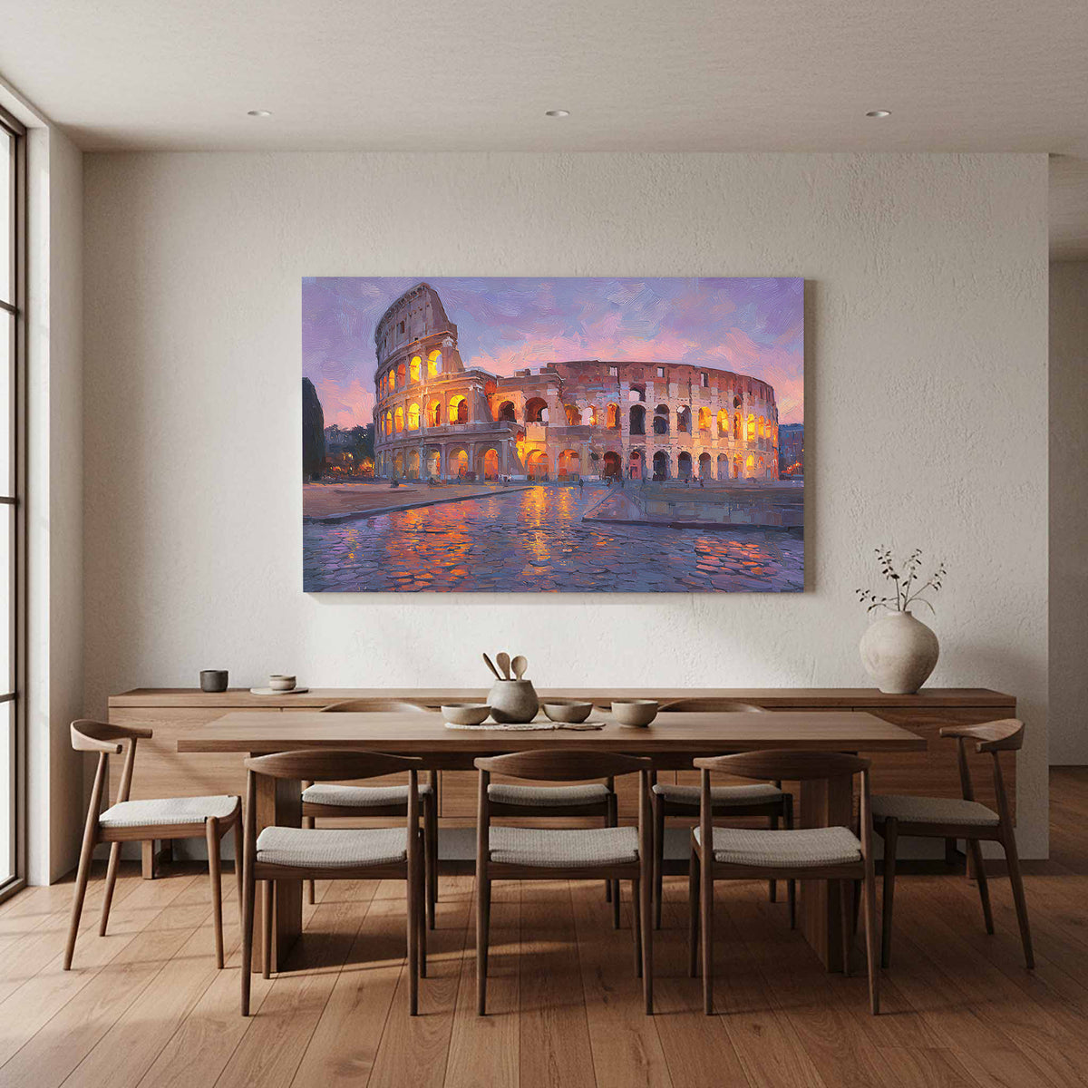Colosseum Sunset Canvas Print – styled room view 11