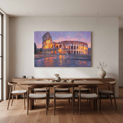 Colosseum Sunset Canvas Print – styled room view 11