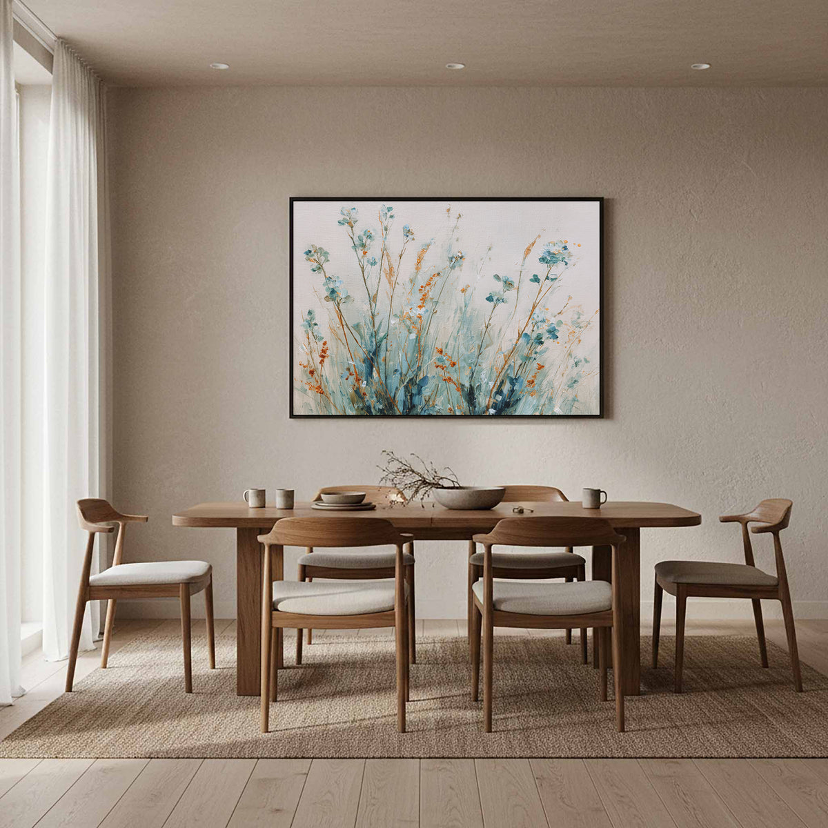 Abstract Botanical Wall Art – styled room view 10