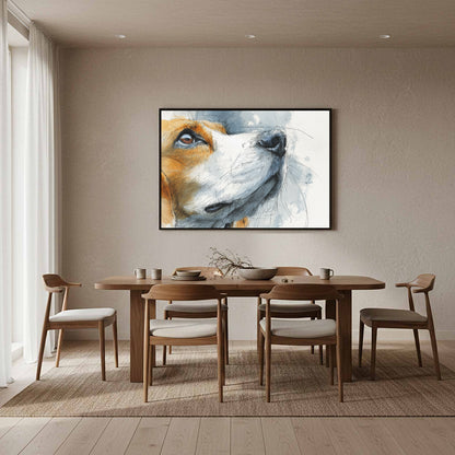 Beagle Portrait Canvas Print – styled room view 12