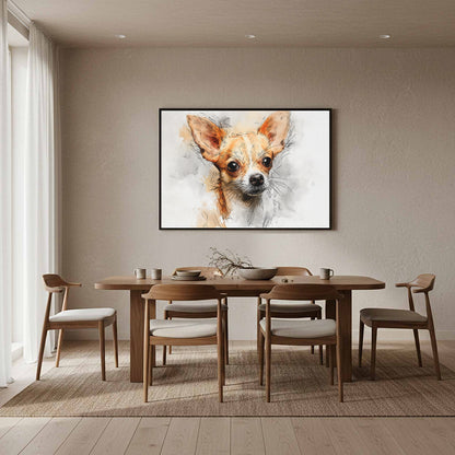 Chihuahua Portrait Canvas Wall Art – styled room view 11