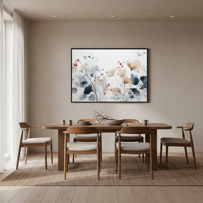 Abstract Watercolor Floral Wall Art – styled room view 12