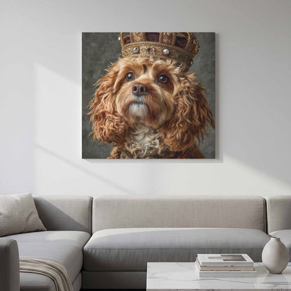 Cavapoo Dog Crown Canvas Print – styled room view 10
