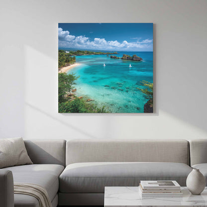 Tropical Beach Canvas Print – styled room view 11