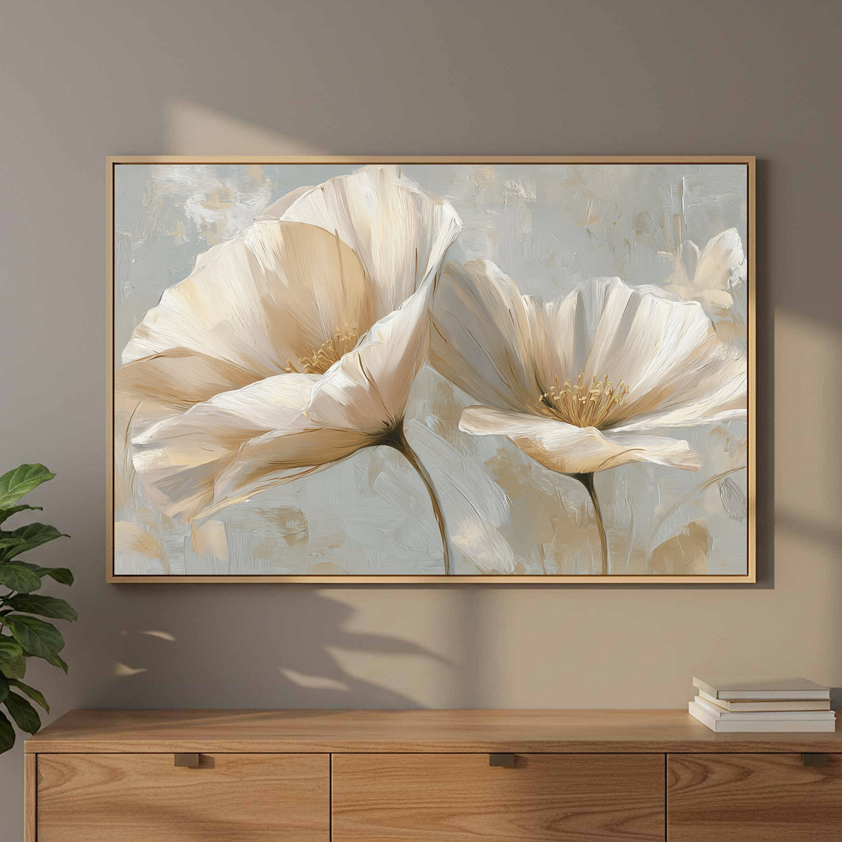 Abstract Floral Canvas Print – styled room view 11
