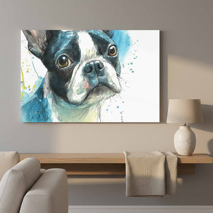 Boston Terrier Watercolor Canvas Art — product image 12
