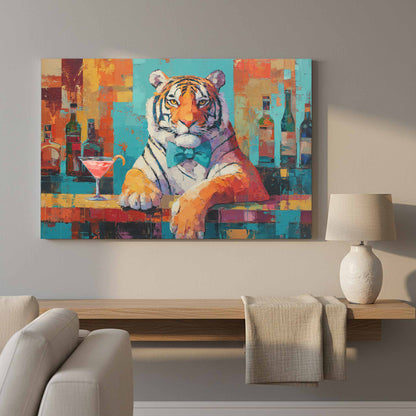 Tiger Bar Portrait Wall Art – styled room view 12