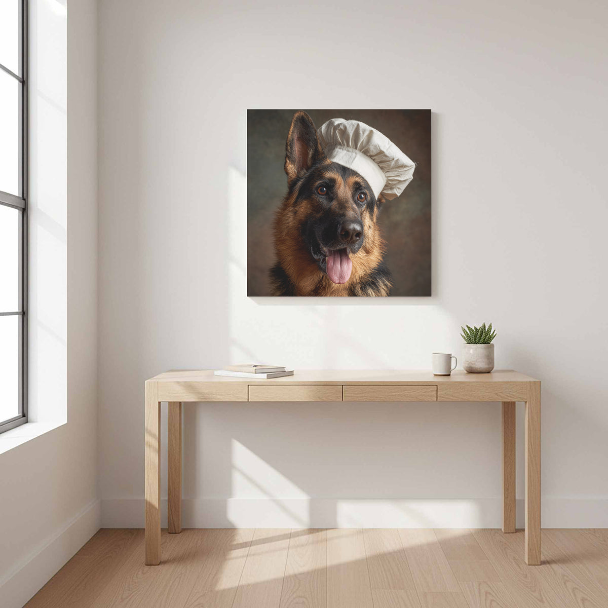 German Shepherd Chef Canvas Print – styled room view 11