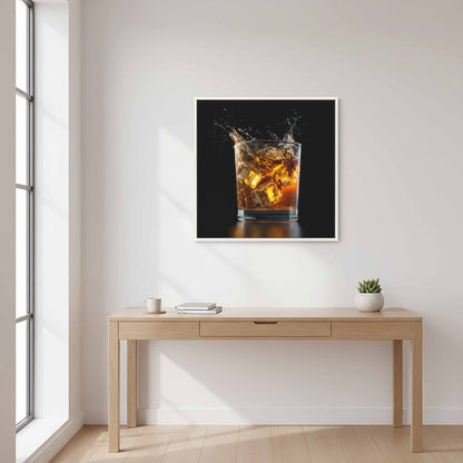 Whiskey Glass Canvas Print – styled room view 10