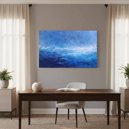 Abstract Ocean Canvas Print – styled room view 11