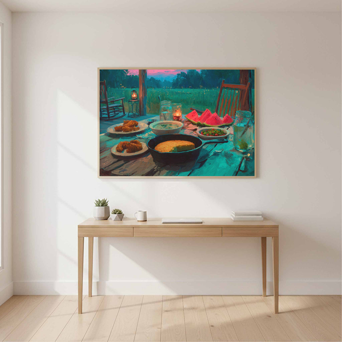 Impressionist Farmhouse Wall Art – styled room view 12