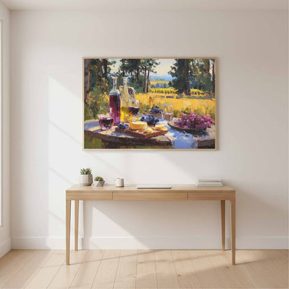 Oregon Vineyard Canvas Art – styled room view 12