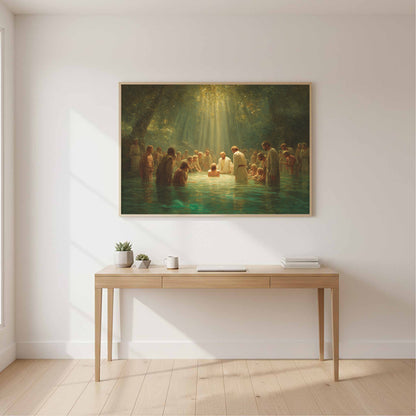 Baptism of Jesus Canvas Wall Art – styled room view 11