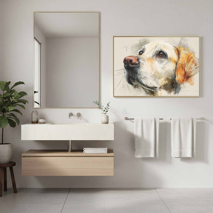 Golden Retriever Canvas Wall Art – styled room view 12