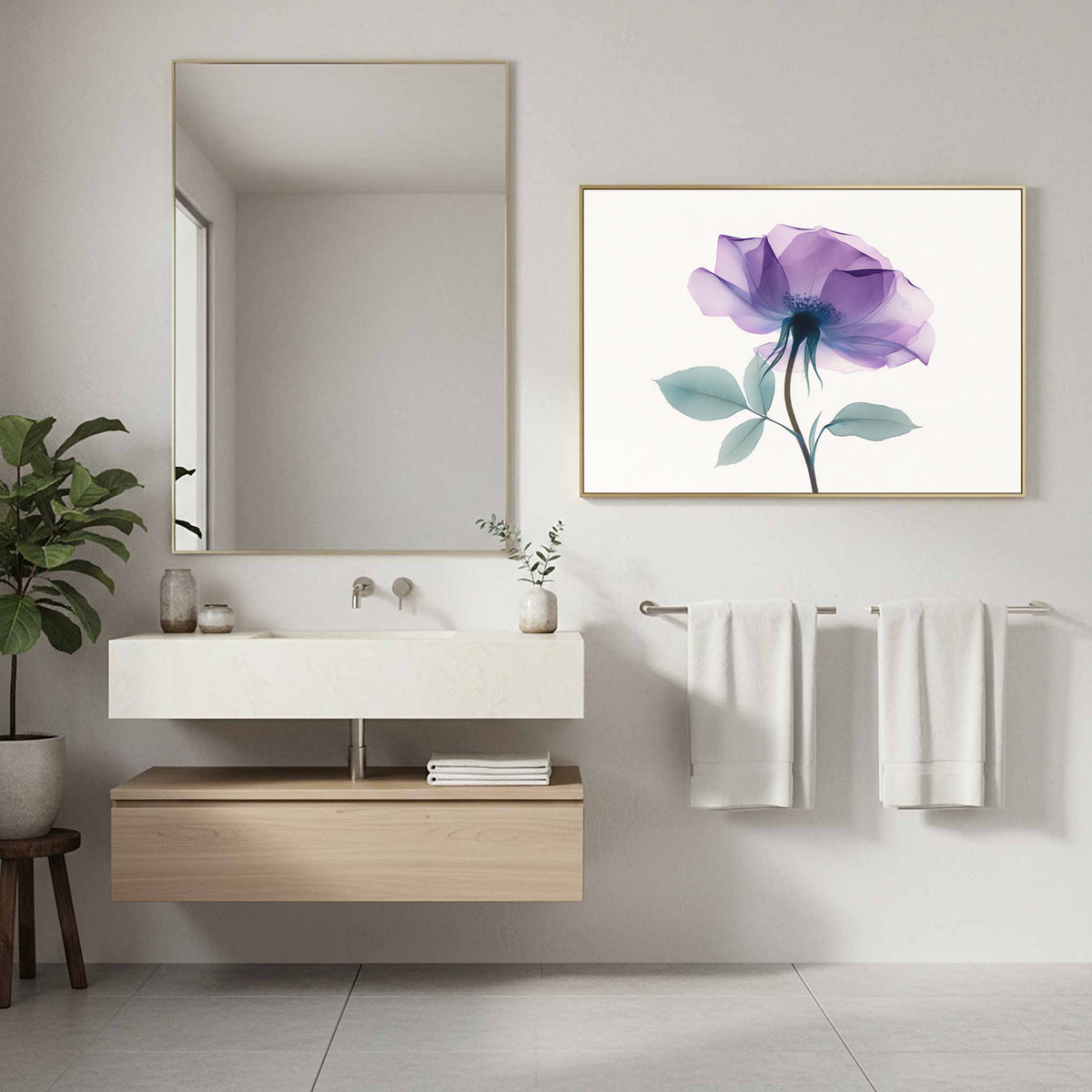 X-Ray Flower Canvas Print – styled room view 10
