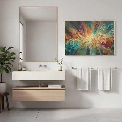 Abstract Burst Canvas Wall Art – styled room view 11